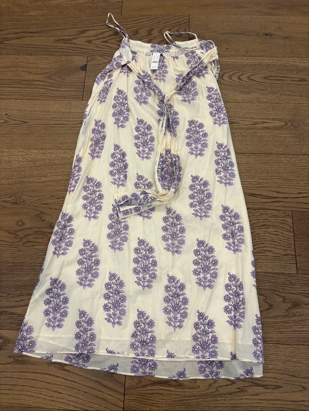 J Crew Women's Cream Maxi dress with Lavender Floral Print - Picture 2 of 3